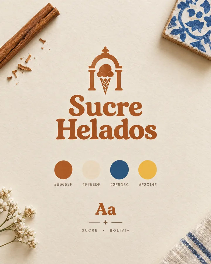 Identidad de Sucre Helados: logo, colores y tipografía