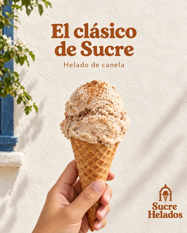 Post de Instagram de Sucre Helados para el helado de canela