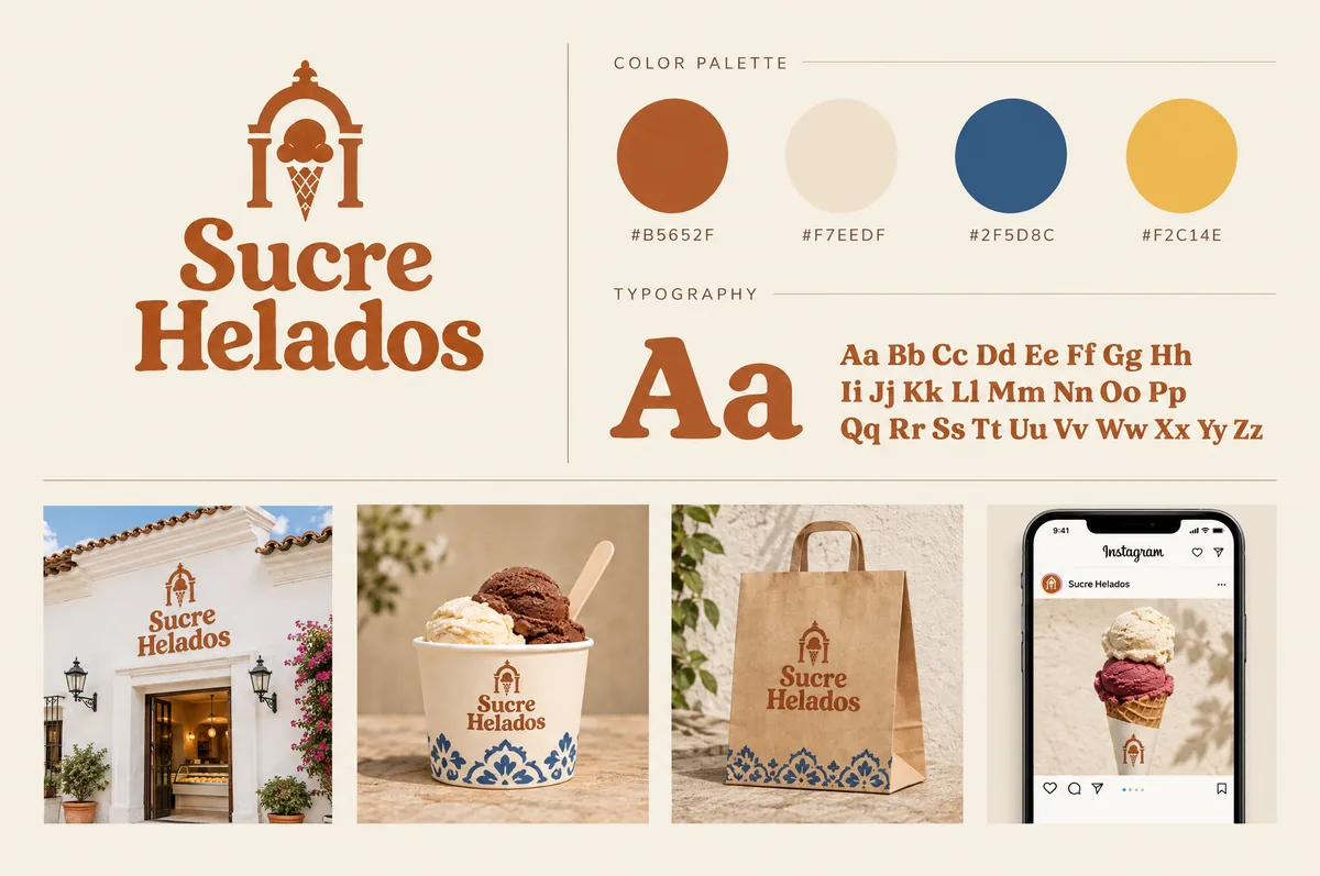 Lámina de presentación de la marca Sucre Helados